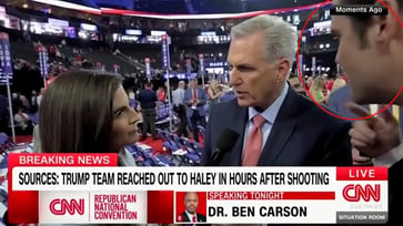 Matt Gaetz interrupts Kevin McCarthy's interview at the RNC to tease, "What night are you speaking?"