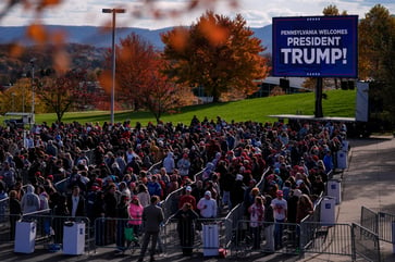 At a rally in Pennsylvania, Trump promises to reduce energy costs, end the LNG pause, and promote fracking.