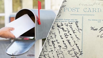 After 121 years, a postcard sent out of the blue finally reaches its destination.