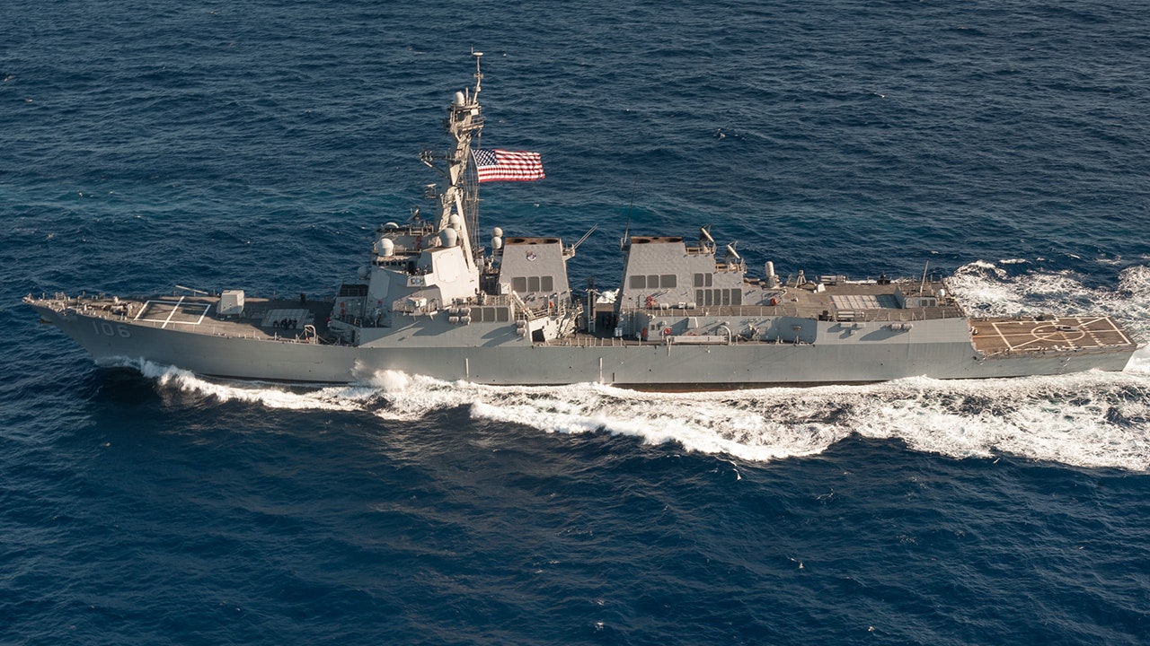 US Navy vessels fend off assault from Houthis in the Gulf of Aden.