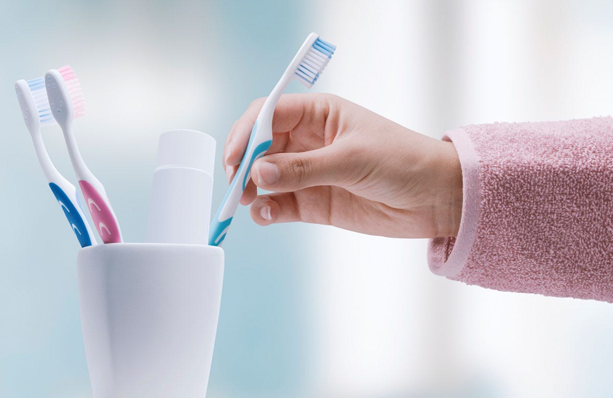 As a dentist, I advise against keeping your toothbrush near the toilet.