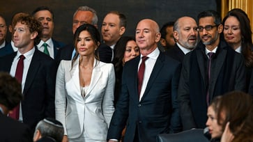 Lauren Sanchez, fiancée of Jeff Bezos, faces criticism at Trump's inauguration for her lingerie-inspired attire.