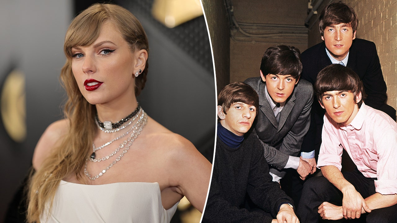 Taylor Swift and the Beatles compete for the record of the year at the 2025 Grammy Awards.