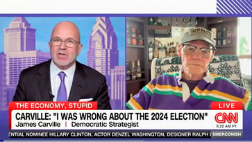 James Carville concedes that Democrats have been preoccupied with Trump, while criticizing the alternative media for disseminating "frivolous information."