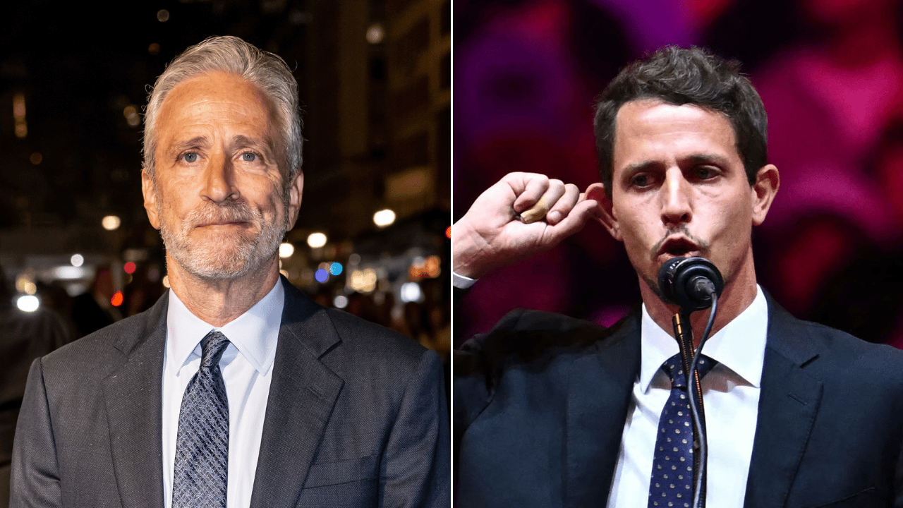 Jon Stewart praises comedian who made Puerto Rico joke at Trump rally: "I find that guy very funny"