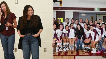 Selena Gomez couldn't resist visiting her high school volleyball team despite their request for a surprise.