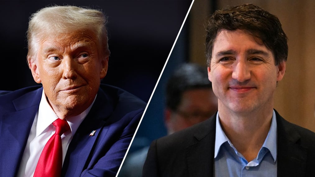 Trump brags about a "productive meeting" with Canadian Prime Minister Trudeau at Mar-a-Lago.