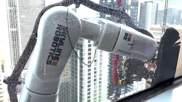 Human window washers on skyscrapers are being replaced by robots.