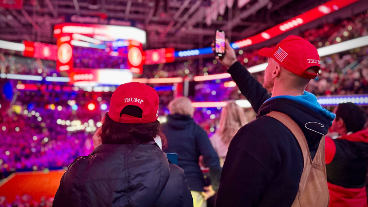 Supporters of Trump brave harsh weather conditions to witness the election of the president.