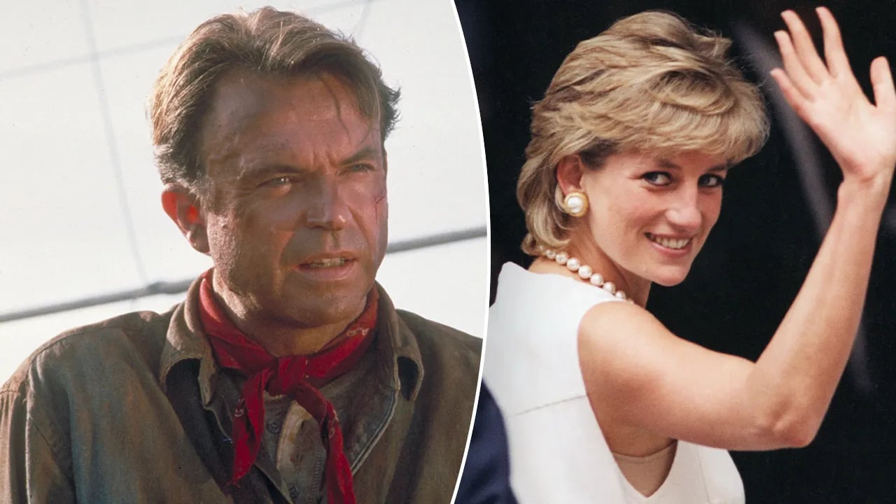 At the London movie premiere of 'Jurassic Park,' Princess Diana sat ...