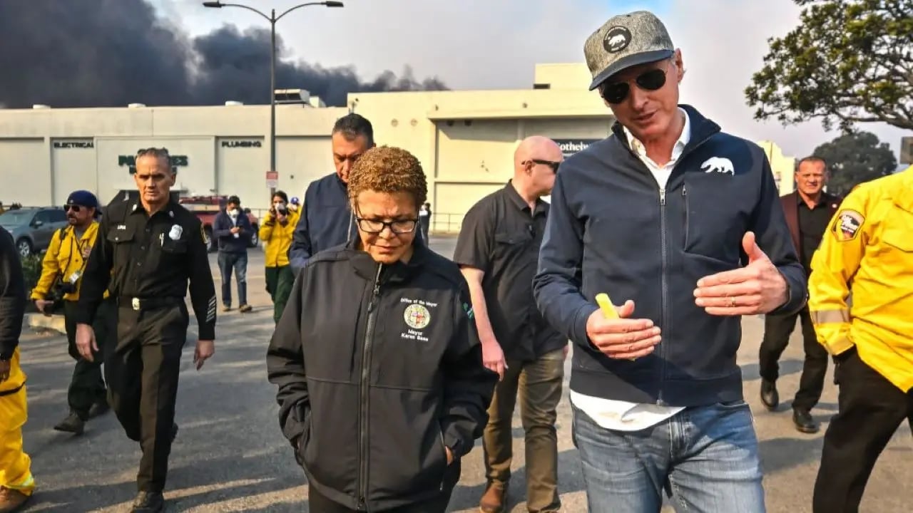 Officials in Los Angeles are probing the source of the wildfires that continue to burn unchecked.