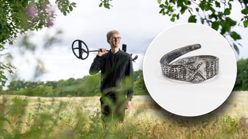 A Danish college student unearths historical jewelry using a metal detector.