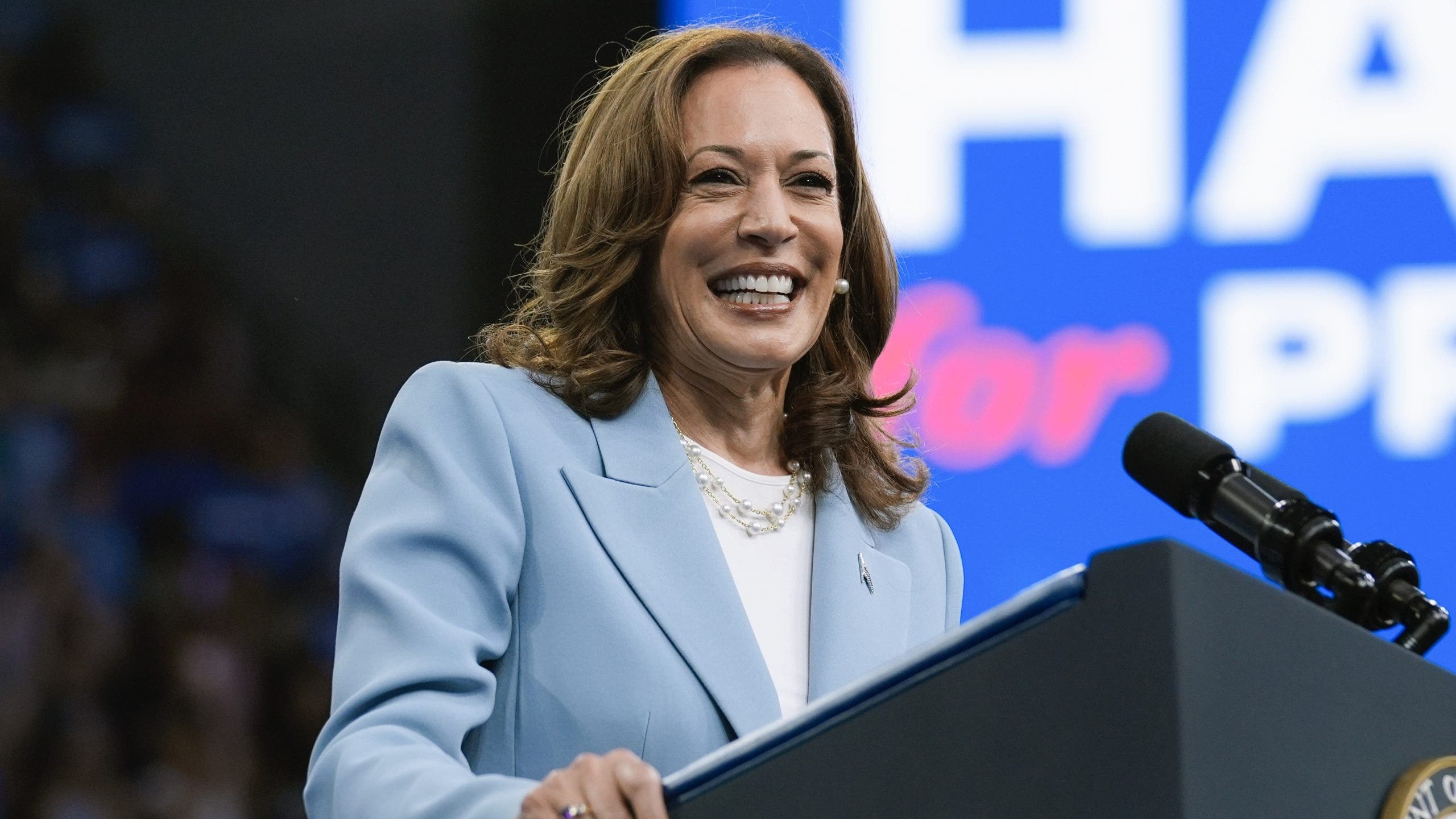 GOP governor hypes crucial state as a must-win for Trump, and Harris embarks on a 2-day swing through it.