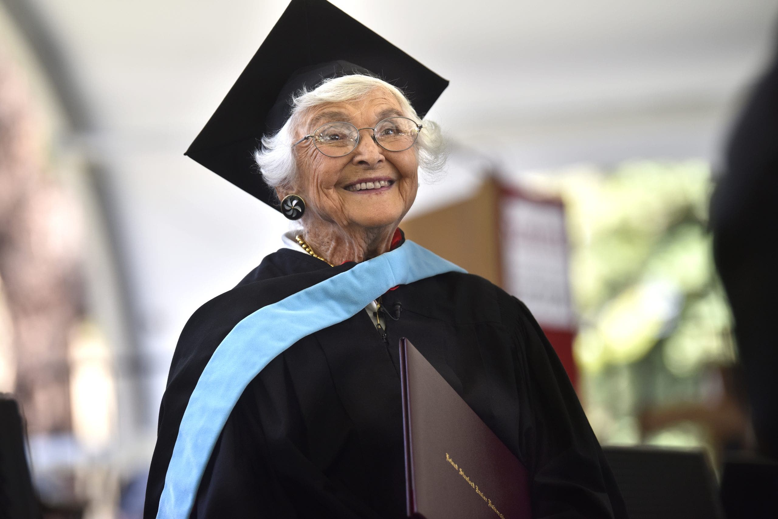 After 83 years away from Stanford University, a 105-year-old woman earns her degree.