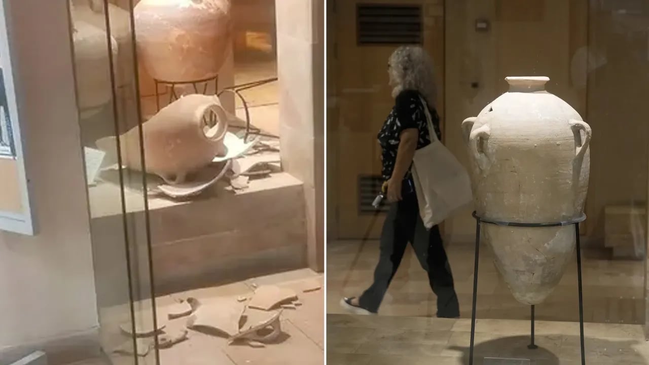 A 4-year-old boy accidentally smashed a Bronze Age jar, which is now back on display at an Israeli museum.