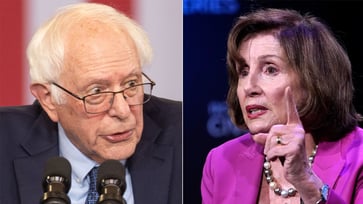 Pelosi pushes back at Sanders' criticism of Democrats, leading to a heated exchange.