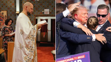 A priest who gave a benediction at a Trump rally cautioned against those who desire to harm the former president.