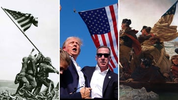 An image of the Trump flag has been added to the collection of photos that symbolize American determination, bridging the political gap.