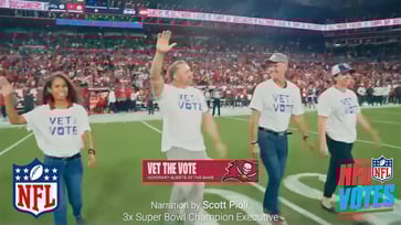 In preparation for Election Day, Vet the Vote releases a PSA featuring 'Monday Night Football' to pay tribute to poll workers and veterans.