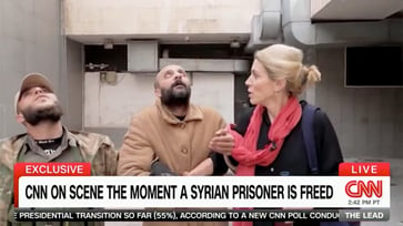 CNN segment featuring the release of a Syrian prisoner under close examination.